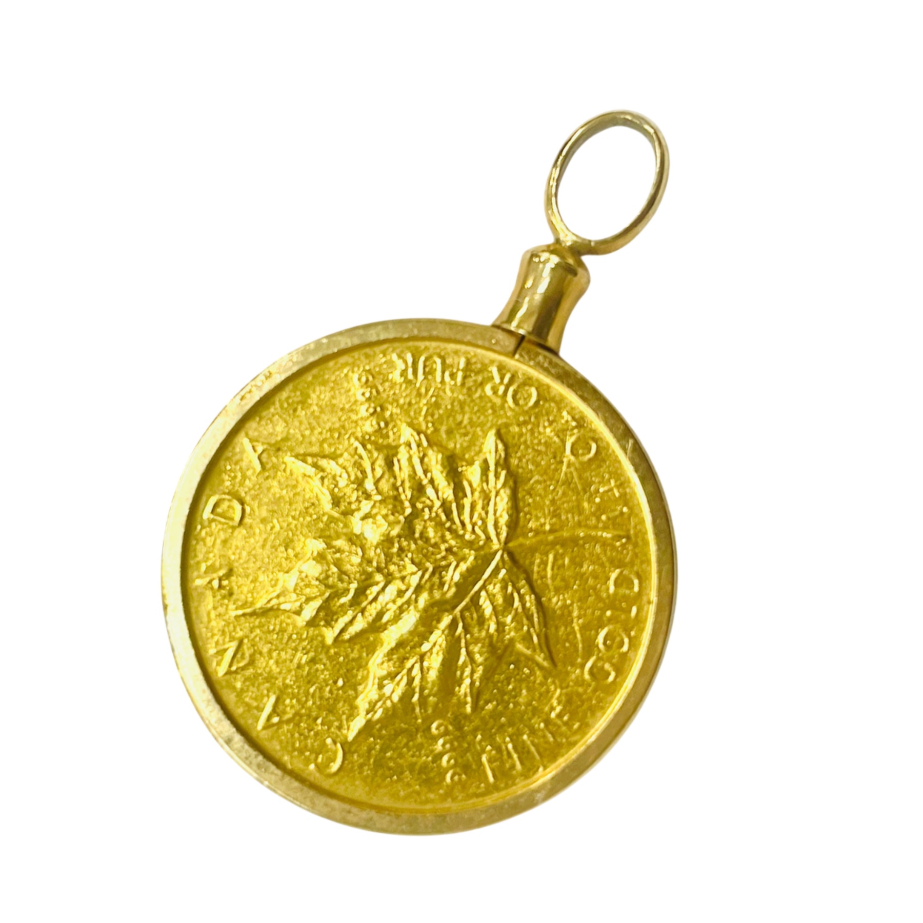 【須坂市の金・プラチナ買取実績】K24(純金) メイプルリーフ 金貨 1/10オンス K18 ペンダントトップをお買取りしました|ブランドショップサンクス須坂店